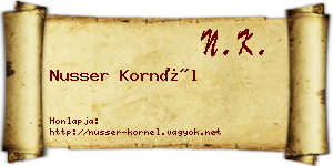 Nusser Kornél névjegykártya