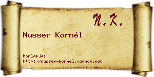 Nusser Kornél névjegykártya